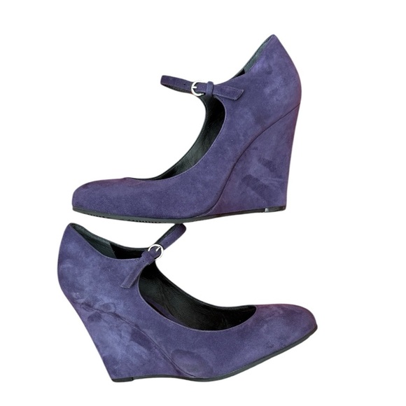 Pour La Victoire Women's Suede Purple Wedge Pumps Shoes Size 8.5 - Picture 3 of 7
